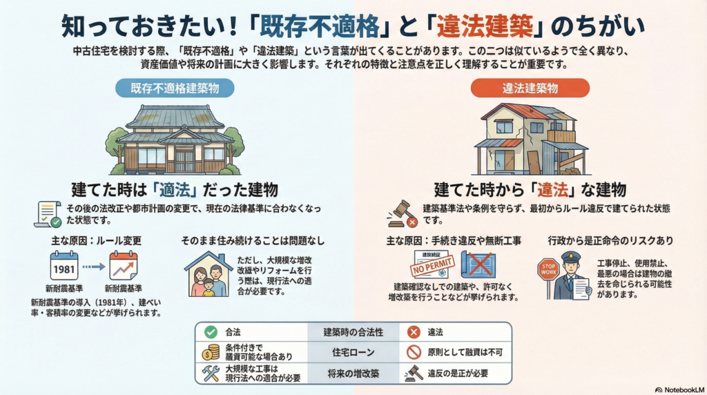 既存不適格と違法建築